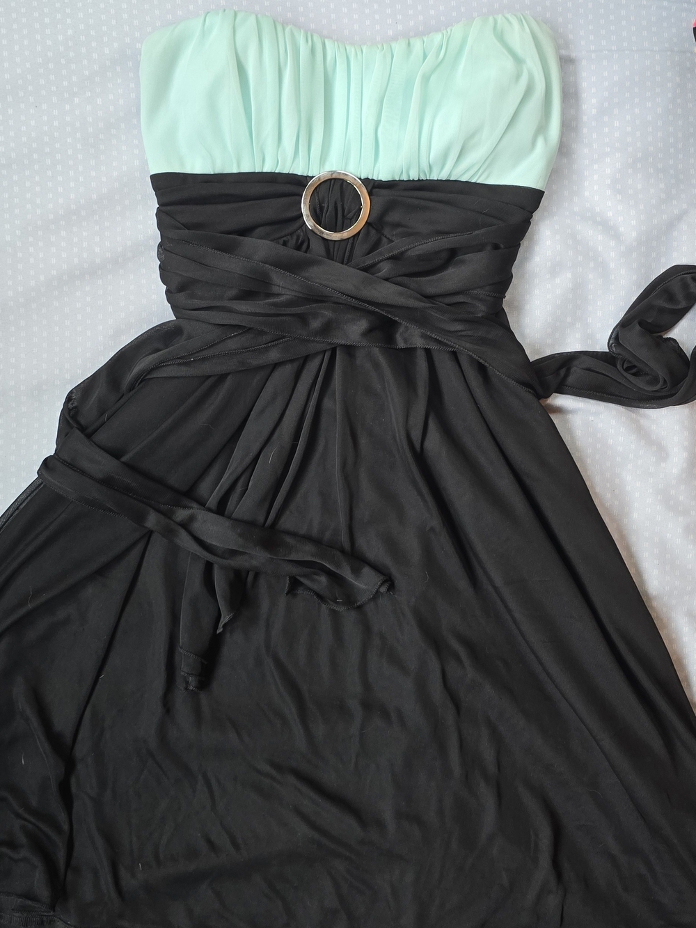 Mint and Black A-Line Dress